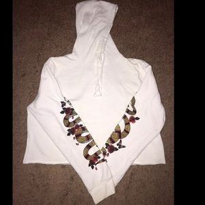 White cropped hoodie